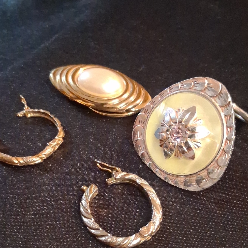 Vintage Gold and Silver Earrings Set